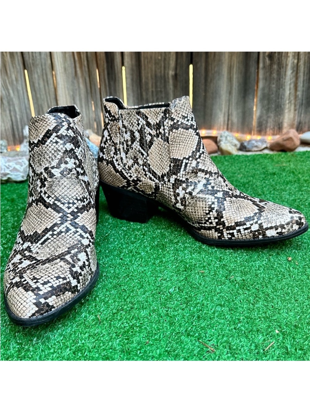 Skechers Snake-Print Ankle Booties